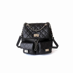 Buckled Quilted Backpack Bag