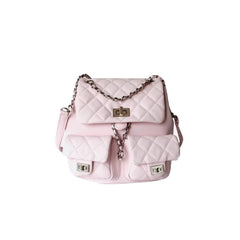 Buckled Quilted Backpack Bag
