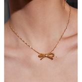 Diamante Bow Necklace