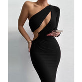 Cut Out One-Shoulder Party Dress