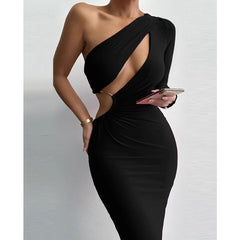 Cut Out One-Shoulder Party Dress
