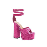 Block Heel Ankle Strap Platform Sandals