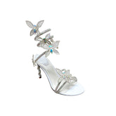 Diamante Butterfly Wrap High Heel Sandals