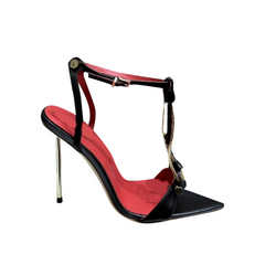 Chain Embellished High Heel Sandals