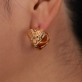 Heart Ear Studs Earrings - Pair