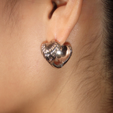Heart Ear Studs Earrings - Pair