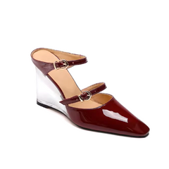 Wedged Heel Mules Sandals