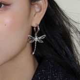 Diamante Dragonfly Earrings - Pair