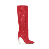 Diamante Stiletto Heel Knee High Boots