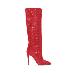Diamante Stiletto Heel Knee High Boots