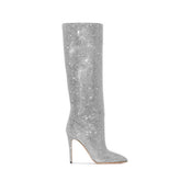 Diamante Stiletto Heel Knee High Boots