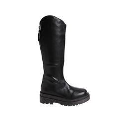 Leather Platform Knee High Boots