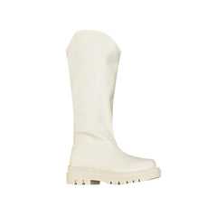 Leather Platform Knee High Boots