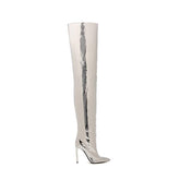 Stiletto Heel Patent Leather Over The Knee Boots
