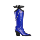 Chain Embellished Knee High Boots