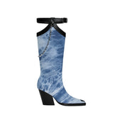 Chain Embellished Knee High Boots