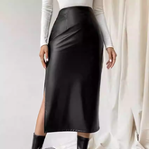 Slip Leather Skirt