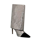 Sequinned Knee High Boots
