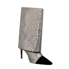 Sequinned Knee High Boots