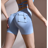 Yoga Pilates Pocket Fitted Fitness Shorts