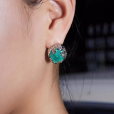 Gem Ear Stud Earrings - Pair
