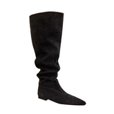 Denim Knee High Boots