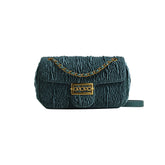Metal Lock Velvet Cross Body Bag