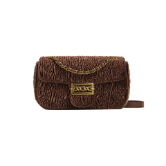 Metal Lock Velvet Cross Body Bag
