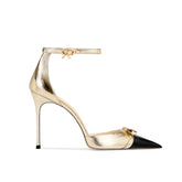 Bi-Color Ankle Strap Mid Heel Sandals - 8cm