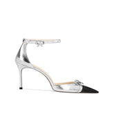 Bi-Color Ankle Strap Mid Heel Sandals - 6cm