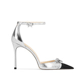 Bi-Color Ankle Strap Mid Heel Sandals - 8cm