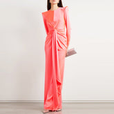 Ruffled Evening Dress Gown