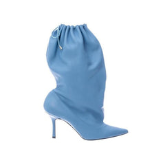 Draw-String High Heel Knee High Boots