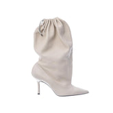 Draw-String High Heel Knee High Boots