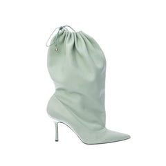 Draw-String High Heel Knee High Boots