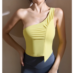 Yoga Pilates Asymmetric Hem Fitted Sports Bra