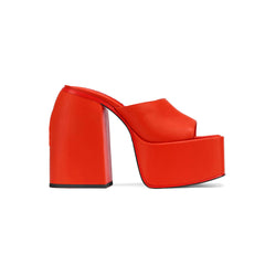 Block Heel Platform Mules Sandals