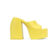 Block Heel Platform Mules Sandals