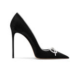 Diamante Bow High Heel Pumps - 10cm