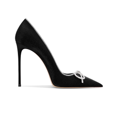 Diamante Bow High Heel Pumps - 10cm