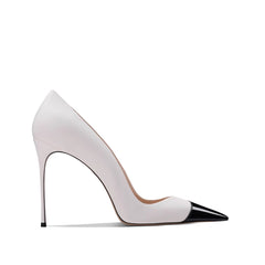 Bi-Color Mid Heel Pumps - 8cm