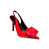 Flower Embellished High Heel Sandals