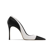 Bi-Color Mid Heel Pumps - 8cm