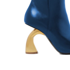 Metal Heel Ankle Boots