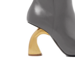 Metal Heel Ankle Boots