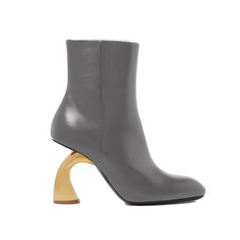 Metal Heel Ankle Boots