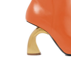 Metal Heel Ankle Boots