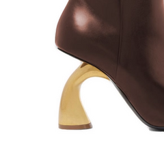 Metal Heel Ankle Boots