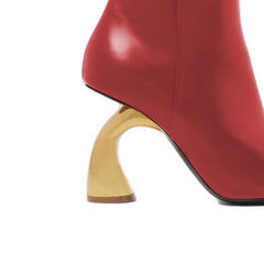 Metal Heel Ankle Boots