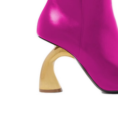 Metal Heel Ankle Boots